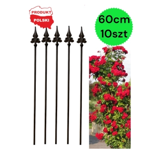 PALIK TYCZKA Z LILIĄ DO ROŚLIN 120CM PODPORA POMIDORÓW KWIATY METALOWA SOLIDNA 10SZT
